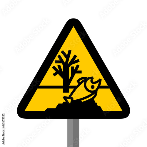 risque chimique pollution danger triangle jaune panneau signalisation danger