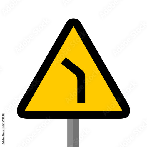 route gauche triangle jaune panneau signalisation danger
