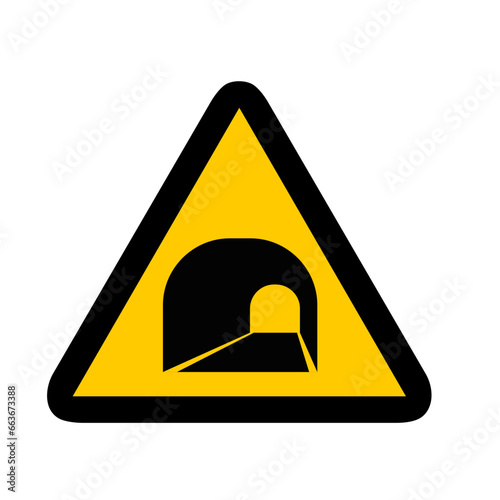 tunnel route danger triangle jaune panneau signalisation danger