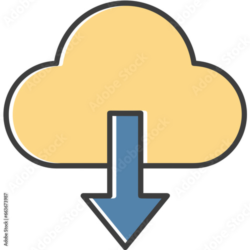 Cloud storage icon symbol vector image. Illustration of the database server hosting cloud system digital design image