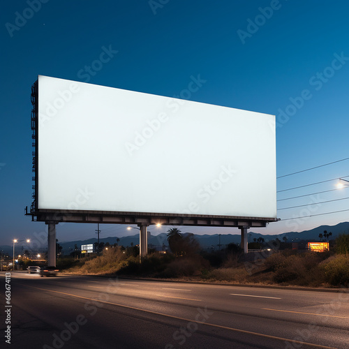 Ads billboard 3d mockup at roadside