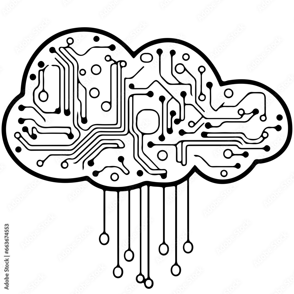 Cloud computing transfer big data on internet. futuristic digital technology. Generative AI