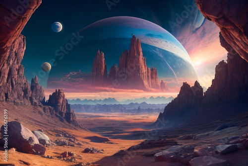 Step into a realm of imagination and marvel at a 3D sky adorned with planets of all kinds, from rocky and rugged to lush and serene