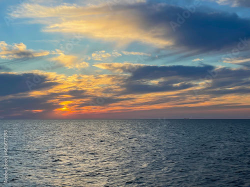 calm sea at sunset beautiful nature sea voyage