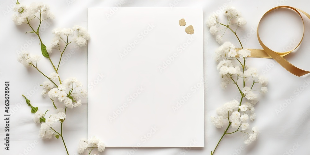 white paper with flowers as greetings