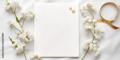 white paper with flowers as greetings