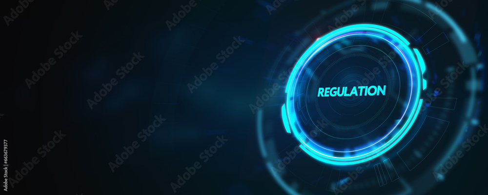 Business, Technology, Internet and network concept. Regulation Compliance Rules Law Standard. 3d illustration Business, Technology, Internet and network concept. Regulation Compliance Rules Law Standard. 3d illustration