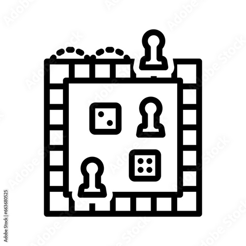 Black line icon for Board games