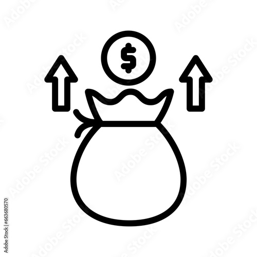 Black line icon for Outcome