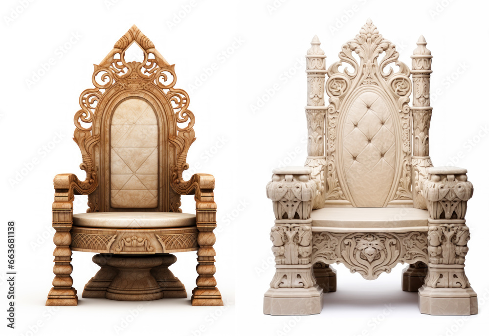 Throne Chair Rear View Throne Chair set Isolated in white background Stock Photo | Adobe Stock