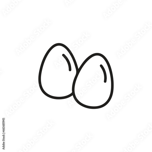 egg icon vector. Linear style sign for mobile concept and web design. Egg symbol illustration. Pixel vector graphics - Vector. 