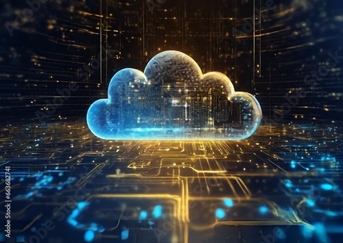 On-premise to Cloud migration. IT. Public Cloud. Private Cloud. Hybrid Cloud. photo
