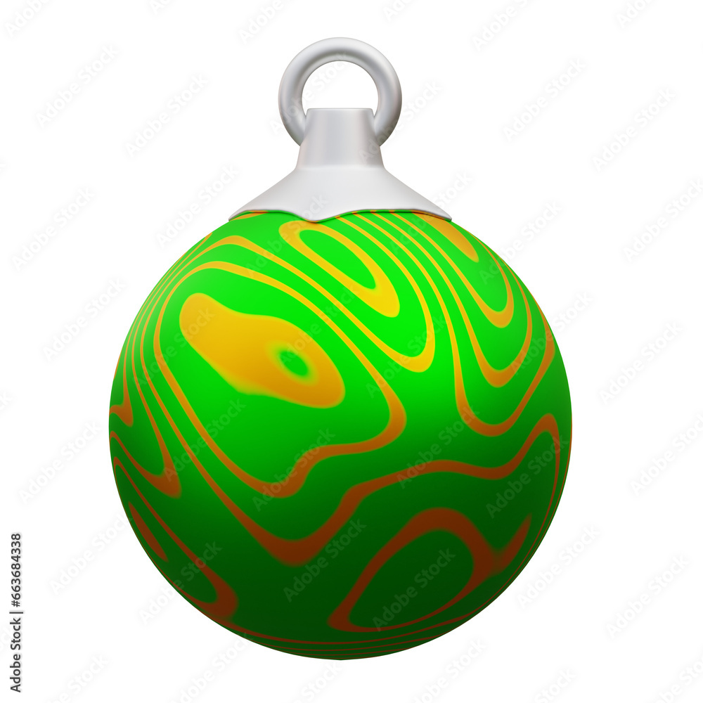 3D illustration of round Christmas decorative lights 3D illustration of round Christmas decorative lights