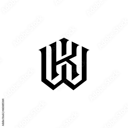 Initial Letter W K, monogram logo Sign Symbol design