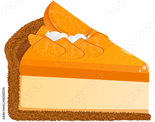 Orange Cheesecake Slice with Crust 
