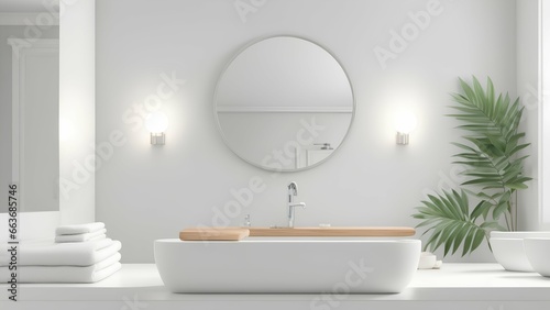 modern bathroom with white towel