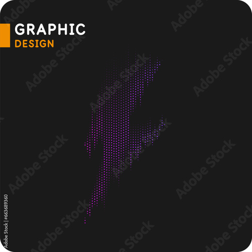 The energy designation icon. The picture represents electricity, voltage. Icon of lightning, thunder.
