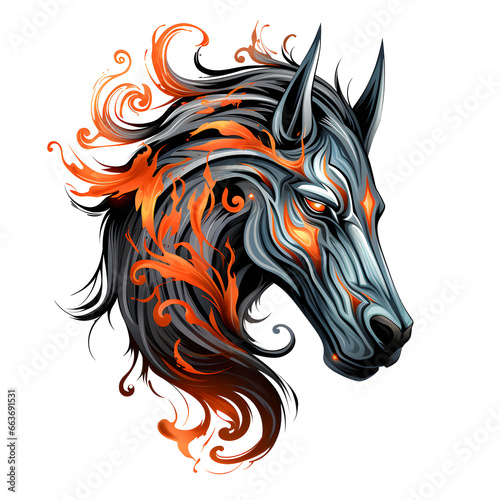 Centaur horse tattoo design dark art illustration  isolated on white background
