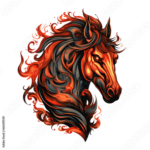 Centaur horse tattoo design dark art illustration isolated on white background