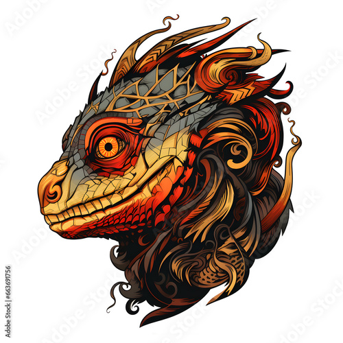 Wallpaper Mural Chameleon tattoo design dark art illustration isolated on white background Torontodigital.ca