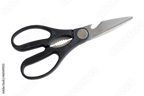 Kitchen scissors isolated on transparent background photo