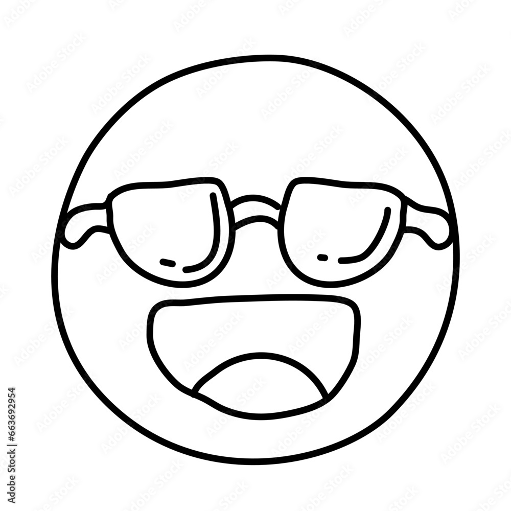 cool of emoji character doodle icon cool of emoji character doodle icon