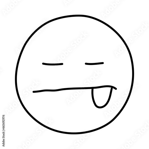 tired of emoji character doodle icon