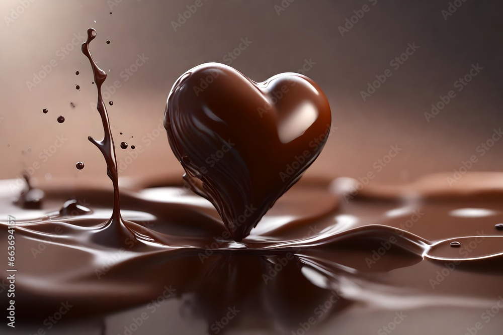 heart shaped chocolate, generative AI heart shaped chocolate, generative AI