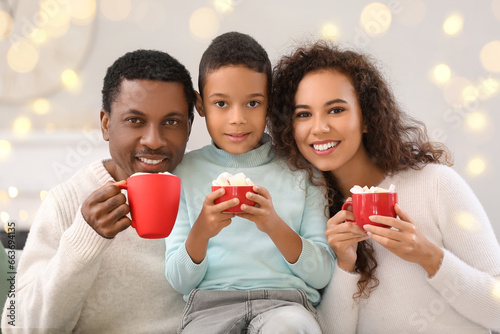 Happy African-American fami...