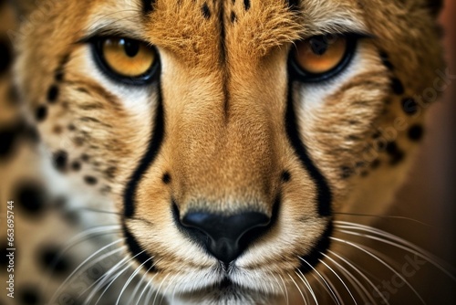 Intense gaze of a cheetah. Generative AI