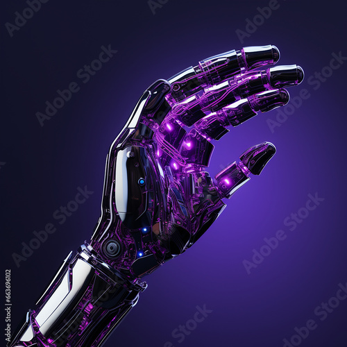 3d rendered illustration of a hand of a android or bot created with Generative Ai