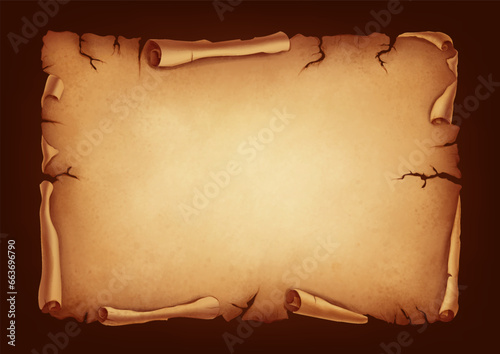 old paper scroll horizontal