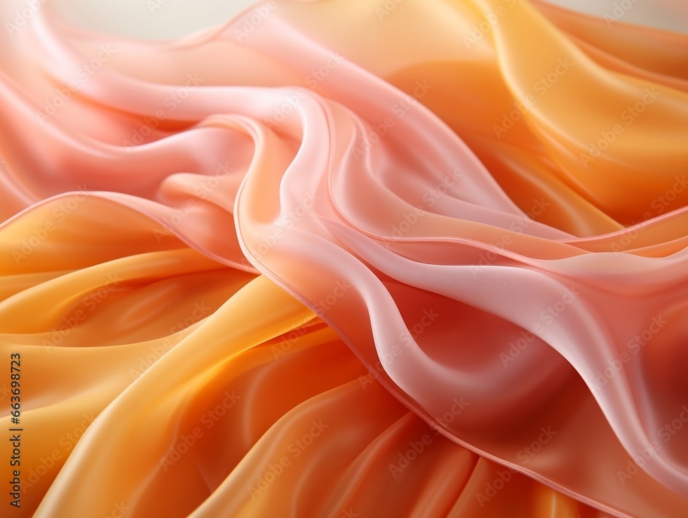 Flowing fabrics abstract orange yellow and pink swirly background generative ai Flowing fabrics abstract orange yellow and pink swirly background generative ai
