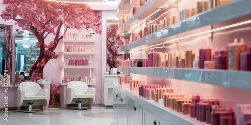 A neatly arranged cosmetics shop gives the impression of being clean and comfortable