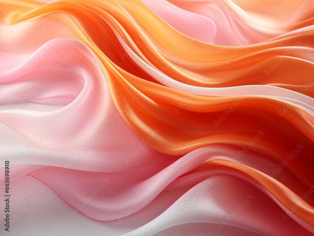 Obraz premium Flowing fabrics abstract orange yellow and pink swirly background generative ai