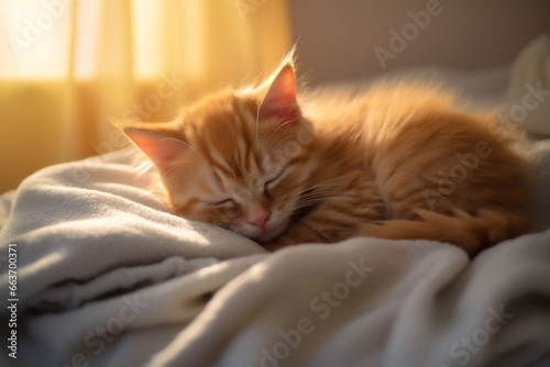 Kitten feline cute pet cat fluffy animal young domestic fur red