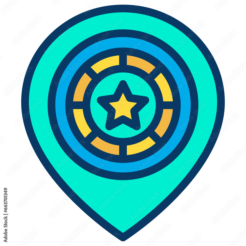 Lineal color Heart Location icon Lineal color Heart Location icon
