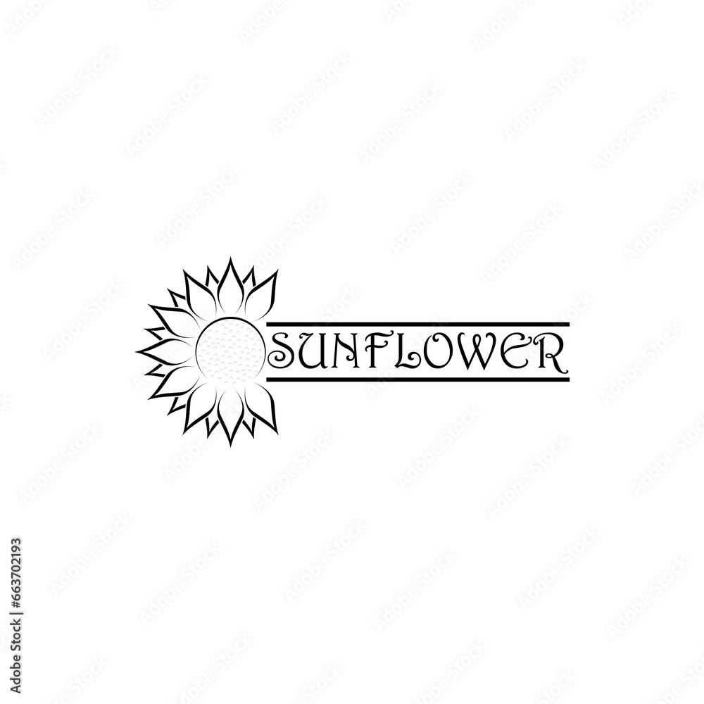 Fototapeta premium Sunflower logo icon isolated on transparent background