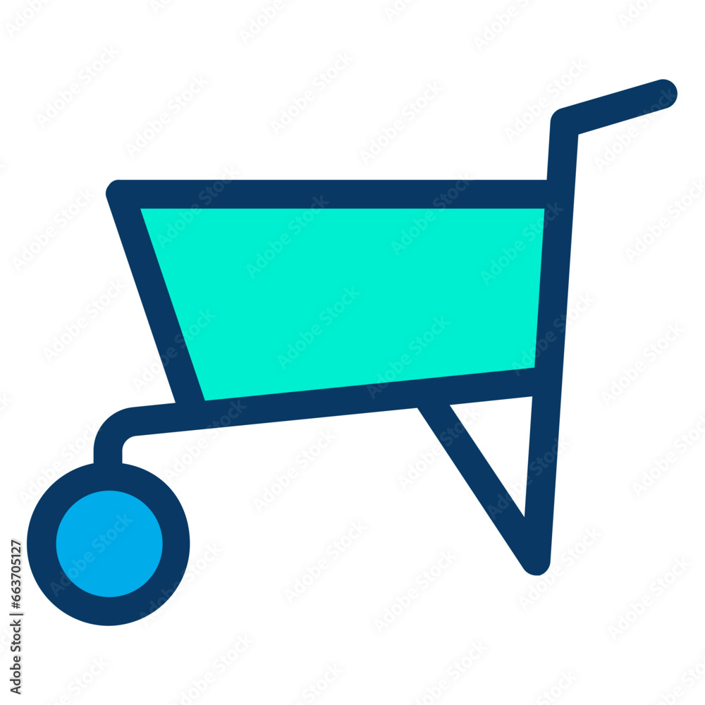 Lineal color Wheelbarrow icon Lineal color Wheelbarrow icon