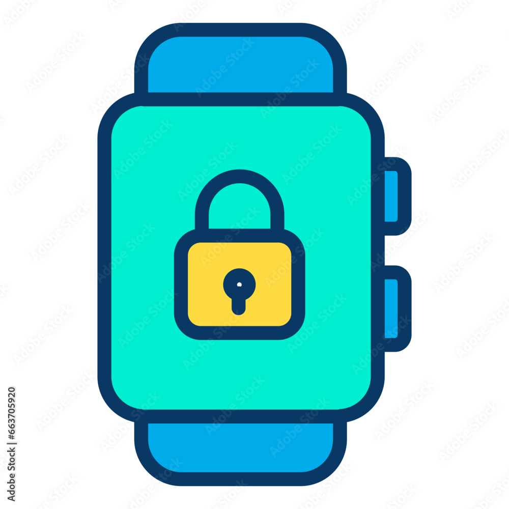 Lineal color Smartwatch Lock icon