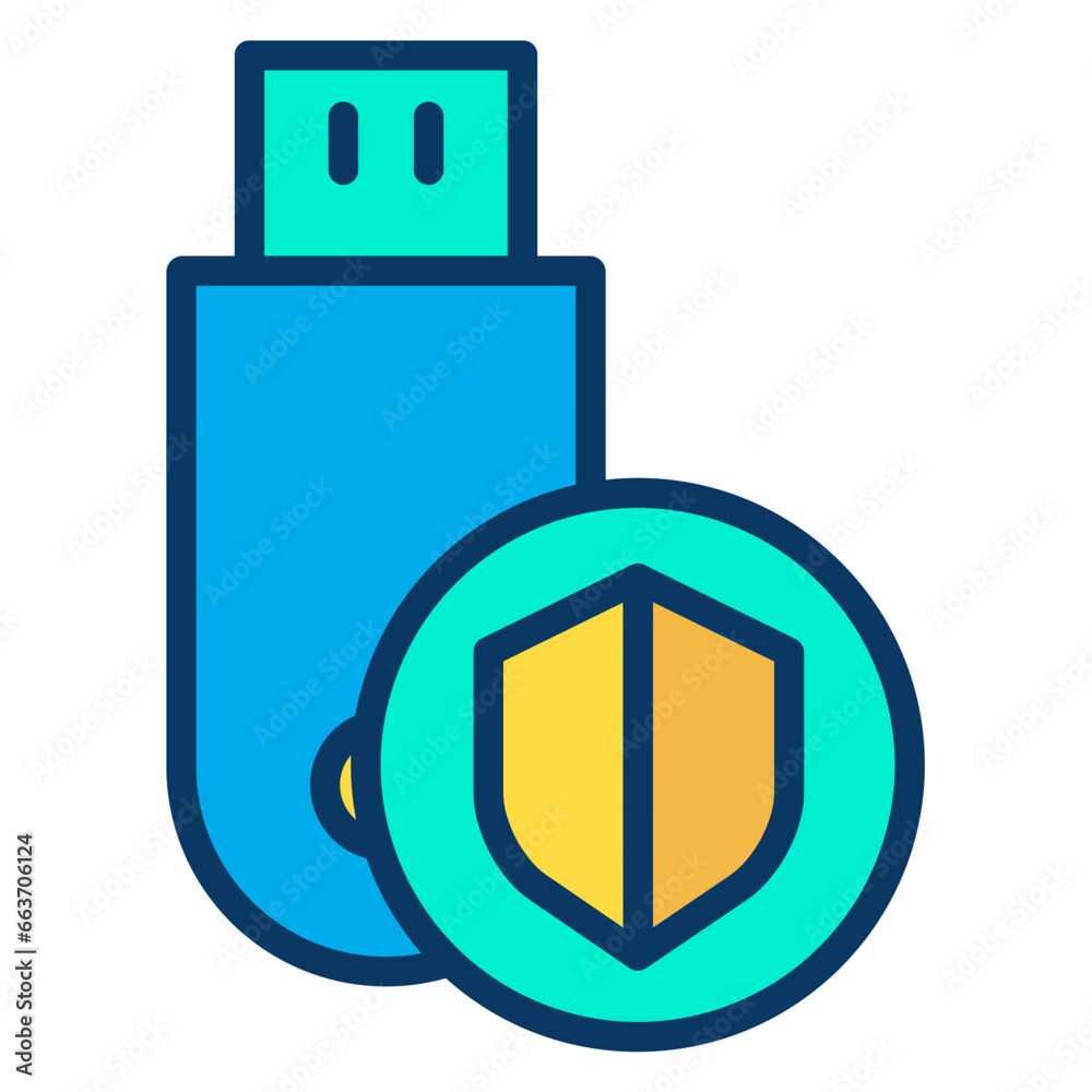 Lineal color Pendrive Protection Shield icon Lineal color Pendrive Protection Shield icon
