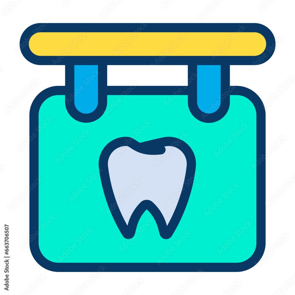 Lineal color Dental sign board icon Lineal color Dental sign board icon