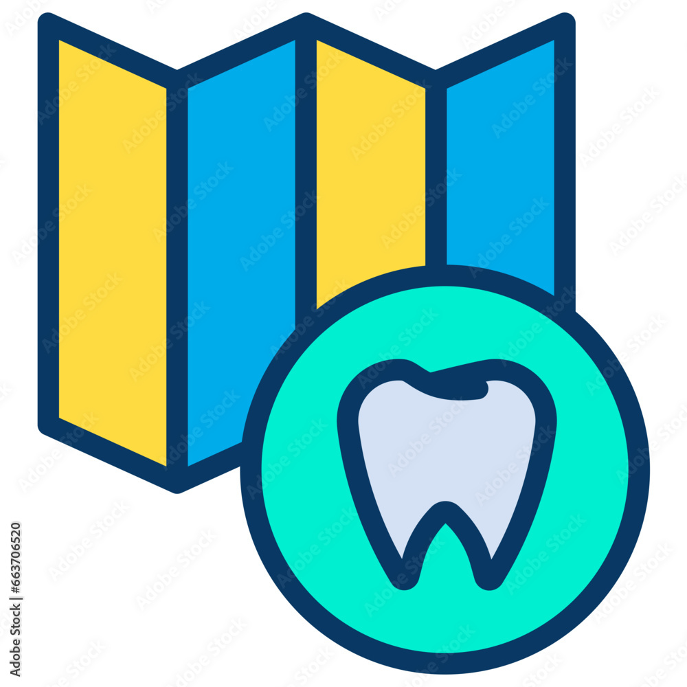 Lineal color Dental Location icon Lineal color Dental Location icon