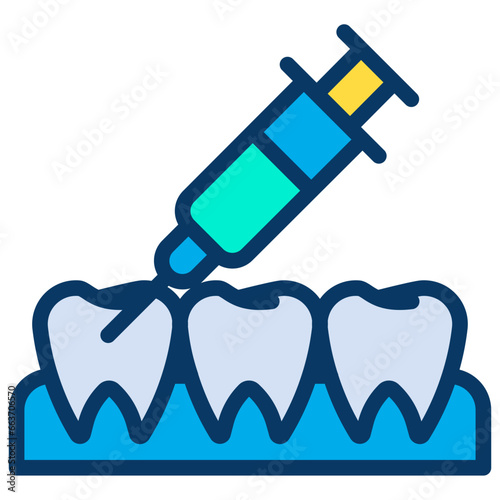 Lineal color Teeth Syringe icon