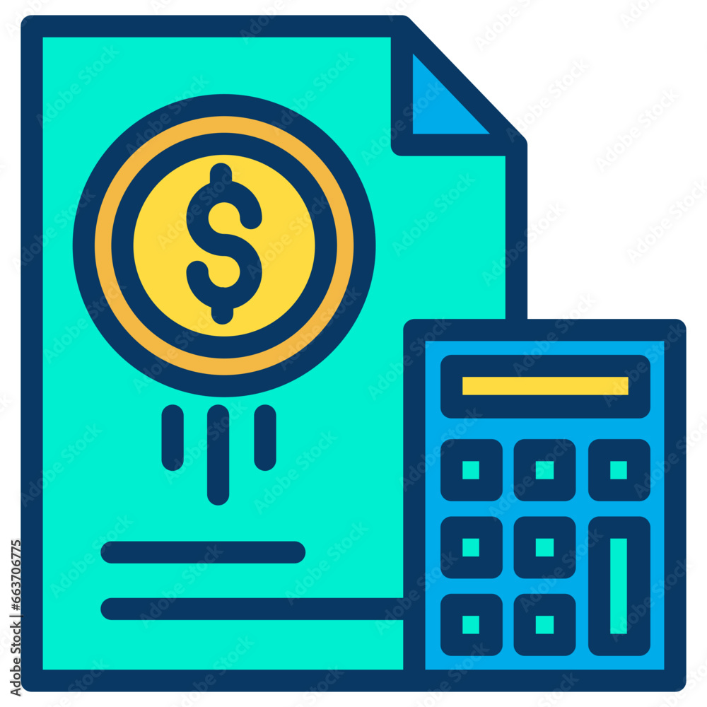 Lineal color Dollar Invoice icon Lineal color Dollar Invoice icon