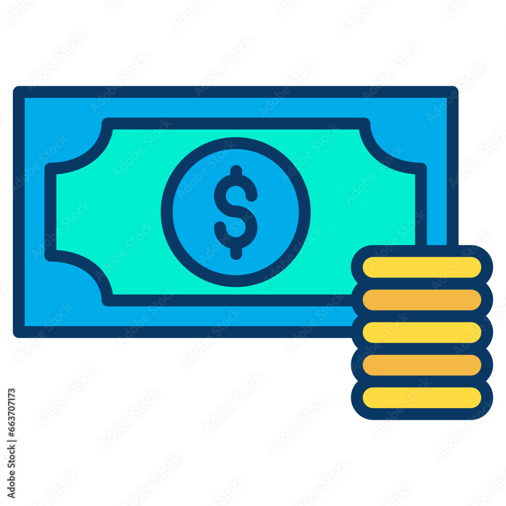 Lineal color Dollar Notes icon Lineal color Dollar Notes icon