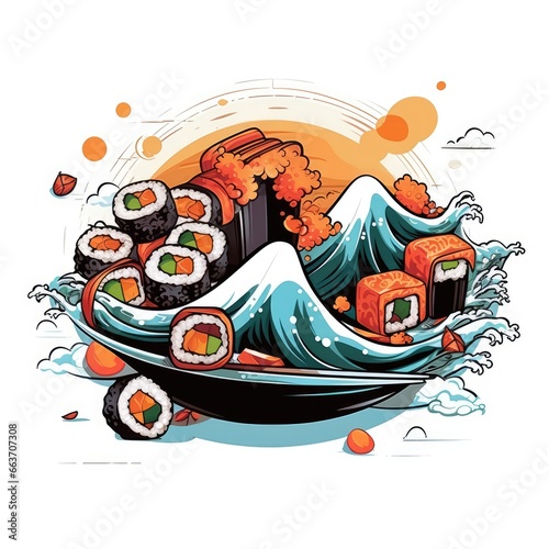 Sushi logo, AI generated Image