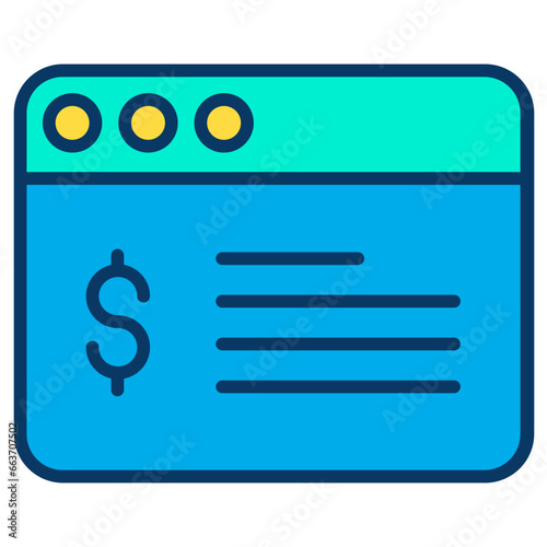 Lineal color Dollar online icon