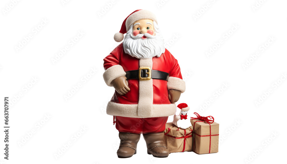 A figurine of santa claus on his gift PNG Transparent A figurine of santa claus on his gift PNG Transparent