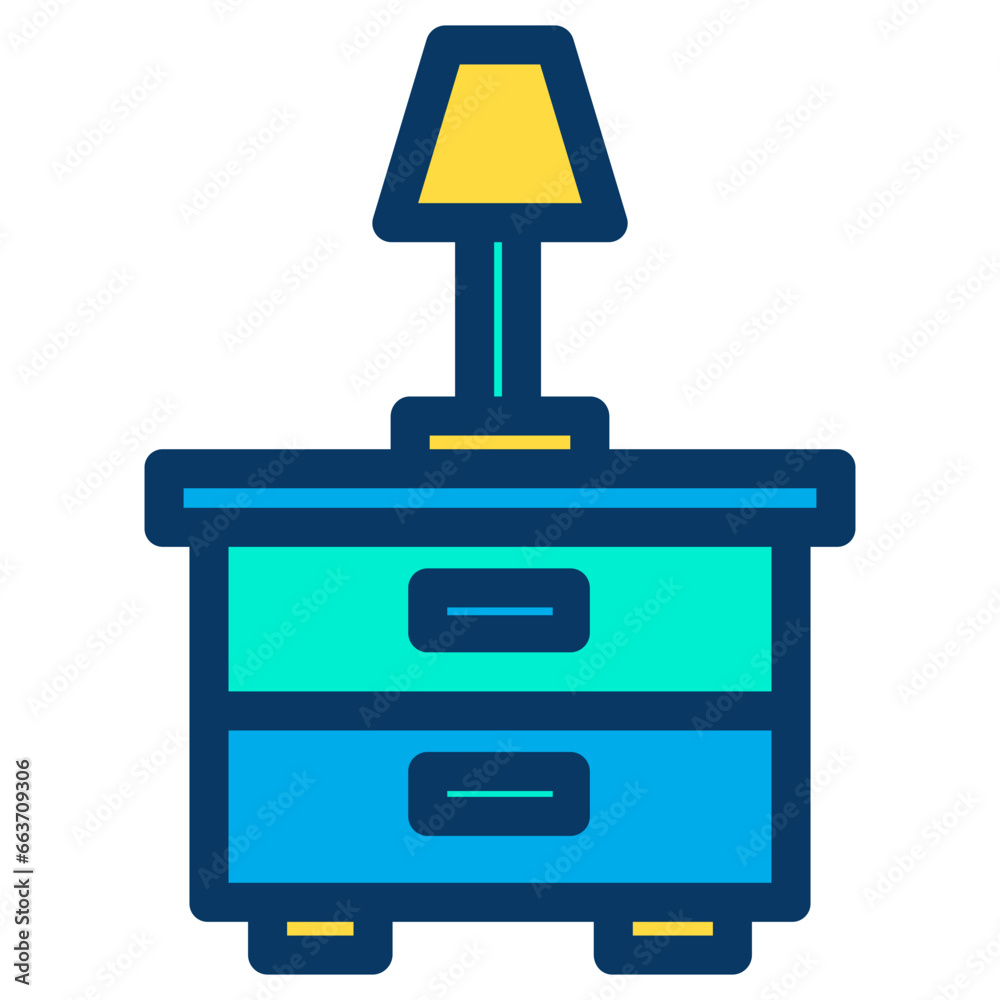 Lineal color Bedside lamp icon Lineal color Bedside lamp icon